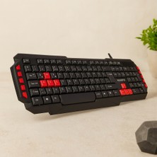 Uravas Store USB Kablolu Oyuncu Klavye (Renkli Tuşlar, 150 Cm)