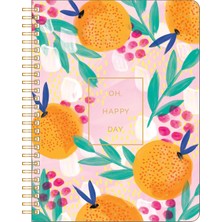 Starseven Compendium Spiral Defter - Oh, Happy Day — 192 Çizgili Sayfalı Tasarımcı Spiral Defter, Kolej Çizgi