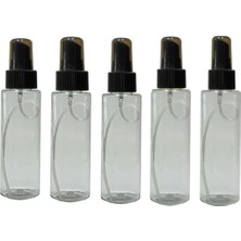Starseven 5 Adet Boş Sprey Kapaklı Kolonya,dezenfekten,parfüm Siyah Şişe 100 ml