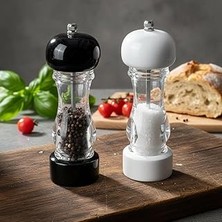 SHC4200 Deconox Ahşap Akrilik Tuz/karabiber Değirmeni - 19 cm Büyük Boy Manuel Baharat Öğütücü - (1 Adet
