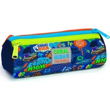 Starseven Coral High Saks Grafiti Üç Bölmeli Kalem Çantası - Erkek Çocuk