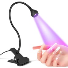 Starseven Gaman Siyah 3W Uv LED Tırnak Kurutucu Ultraviyole Esnek Klipsli Masa USB Jel Kurutma Klipsli Masa L