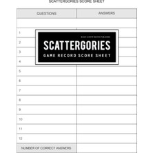 Starseven Independently Published Scattergories Score Sheet: Scattergories Scoring Game Record Keeper To Keep