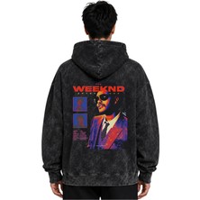 Sevbano The Weeknd Rapper Şarkıcı Baskılı Unisex Oversize Yıkamalı Premium Hoodie Sweatshirt