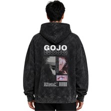 Sevbano Gojo Satoru Jujutsu Kaisen Anime Baskılı Unisex Oversize Yıkamalı Premium Hoodie Sweatshirt