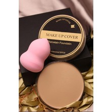 Starseven Make Up Cover Porselen Fondöten Kapatıcı 210 + Armut Makyaj Süngeri 9 (Açık)
