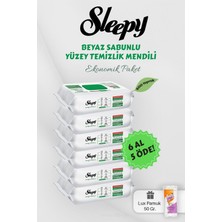 Starseven Sleepy 100' Lü Beyaz Sabunlu Yüzey Havlusu 6 Al 5 Öde Hediyeli