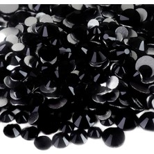 Starseven SS16, SS20, SS30 Karışık Boyut Siyah Düz Sırtlı Yapay Elmaslar 80 Gram, 4-6 mm Jet Cam Suni Elmas,