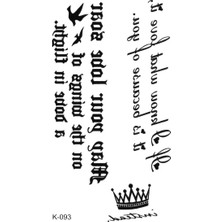 Starseven Bearpear Yazı Kral Tacı Geçici Dövme Writing Tattoo