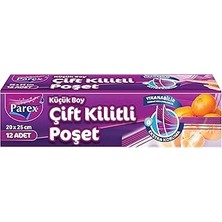 SHC4200 Parex Çift Fermuarlı Kilitli Torbalar Küçük Boy 14 Çanta (20 x 25 Cm)