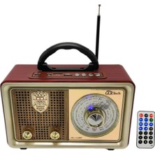 Uravas Store Bluetooth Özellikli Kahverengi Nostaljik Radyo USB Sd Kart Girişli 2 Yıl Garantili