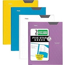 SHC4200 Five 2 Cepli Klasör, 4'lü Paket, Stay-Put Sekmeli Prong Bağlantı Elemanları ile Plasti