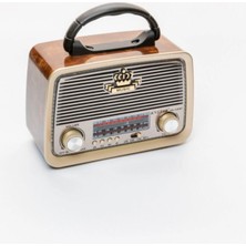 Uravas Store Bluetooth Özellikli Şarjlı Ledli Retro Ahşap Radyo Mp3 Çalar Çok Renkli 2 Yıl Garantili