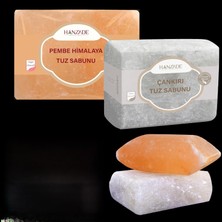 Starseven Hanzade Bitkisel Çankırı Tuz Sabunu + Himalaya Tuz Sabunu 2'li Set 300-350 gr Zengin Mineralli Doğa