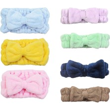 Starseven Chloven 7 Adet Mikrofiber Papyon Büyük Boy Saç Bantları Yüz Makyajı Kafa Bandı Büyük Kozmetik Fiyon