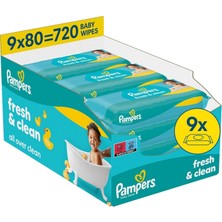 Starseven Pampers Fresh&clean Bebek Islak Havlu 9 Paket 720 Yaprak