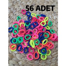 Starseven Renkli Saç Tokası 56 Adet Orta Boy Esnek Havlu Lastik Toka