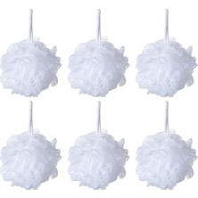 Starseven Banyo Duş Süngeri Puf Loofahs Beyaz File Puf Duş Puf 6'lı Paket (35G/ADET)