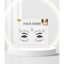 Starseven Bearpear Holografik Kalpli Kendinden Yapışkanlı Kristal Yüz Taşı Face Sticker