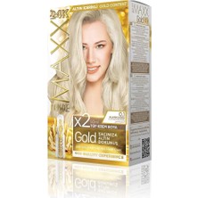 Starseven Maxx Deluxe Gold 24K Altın Parçacıklı ile 1 Kutu 2 x 50 ml Geliştiriciler Saç Boyas