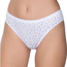 Gümüş 6097 12'li Kadın Likralı Ince Bel Yıldız Baskılı Bikini