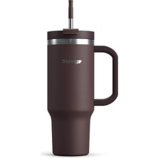 Starseven 2 Moods Tuck-In Tumbler Sızdırmaz Çelik Termos 900 Mililitre Chocolate Plum ST-238