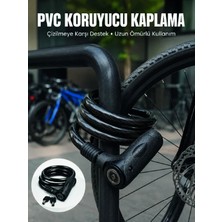 Uravas Store 24 mm Kalın Çelik Halat ile Motosiklet ve Bisikletiniz Için Güçlü Güvenlik