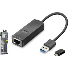 SHC4200 USB 3.1 USB Gen1 Ethernet Adaptör Gigabit Siyah LAN03