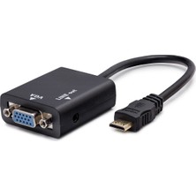 SHC4200 Mini HDMI To VGA Ses Çıkışlı Görüntü Dönüştürücü - Siyah HDX7762