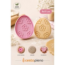 Cestopieno Papatyalı Yumurta 9X11 cm Hamur Şekillendirici /kurabiye/seramik/polimer Karışık Renk