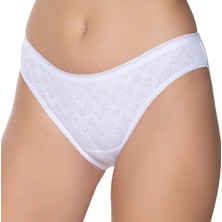 Gümüş 6092 12'li Kadın Jakarlı Kalp Desenli Bikini