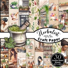 Starseven Herbalist Paper: Decorative Scrapbook And Paper. 8.5 x 8.5 Inches, 15 Styles, 30 Double