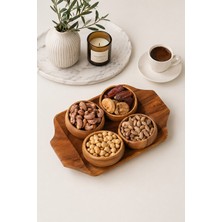 Kai Home Akasya Ahşap 5 Parça Çerezlik & Sunum Seti
