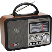 Uravas Store Orta Boy Retro, Nostaljik, Ahşap Tasarım Bluetooth Hoparlörlü, Şarjlı, Taşınabilir Fm/am Destekli Radyo NS-8897