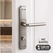 Badem10 Nisa Gül WC Banyo SAĞA UYGUN İç Kapı Kolu ( 1 TAKIM ) Kendinden Kilitli Uyumlu Tuvalet Banyo Kolu