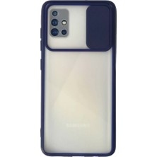 SHC4200 A71 Palm Buzlu Kamera Sürgülü Silikon - Lacivert