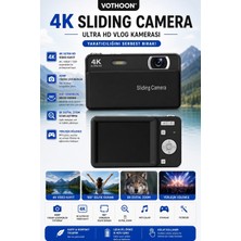 Starseven Dijital Kamera 48MP 16X Zoom Flaşlı Kayar Video Kamera 2.8’’ Ekran 64GB Sd Kart Hediyel