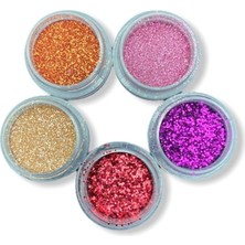 Starseven 5 Adet Reçine & Glitter Seti, Mum Nail Glitter Seti Malzeme