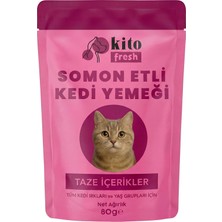 Starseven Kito Fresh Somonlu YEMEĞI%100 Taze Içerikli Mama 80 G