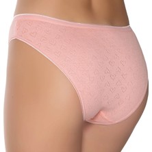 Gümüş 6092 12'li Kadın Jakarlı Kalp Desenli Bikini