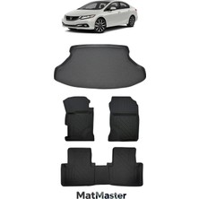 MatMaster Honda Civic 2014 Model 5d Premium Ekstra Havuzlu Paspas ve Bagaj Havuzu Set
