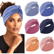 Starseven Hauhc Kadınlar Için Ekstra Geniş Saç Bantları 7" Büyük Pamuk Türban Düğümlü Bandana Kafa Bantları K