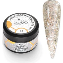 Starseven Holographic Builder Gel, Nail Için Protez Tırnak Jeli No.04, Glitter Sarı Simli, 10 gr