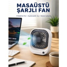 Twin Store Taşınabilir Masaüstü Fan Ayarlanabilir Açılı Şarjlı Tasarım
