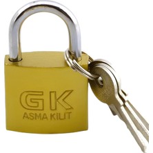 Starseven Asma Kilit Sarı 32 mm 3 Anahtarlı Halka Kapı Sandık Kutu Kilidi Tosba Kilit