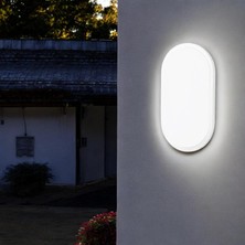 Starseven Aydos Oval Beyaz LED Nemliyer Armatür – IP65 Su Geçirmez Tavan/duvar Lambası, 6500K Beyaz Işık,