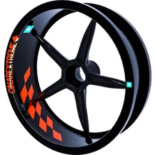 Starseven Flag Damalı Floresan Turuncu Iç Jant Şeridi Sticker