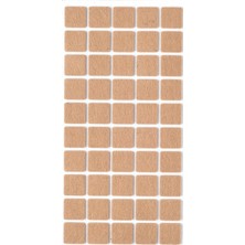 Starseven Kahverengi 50 Adet Yapışkanlı Sandalye, Masa, Koltuk Altı Parke Koruma Keçesi, Kare, 2 x 2 cm