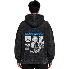 Sevbano Satoru Gojo Jujutsu Kaisen Anime Baskılı Unisex Oversize Yıkamalı Premium Hoodie Sweatshirt