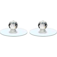 Starseven Jouis Şeffaf Kulp Kristal Başlıklı 4'lü Yapışkanlı Kulp Dolap Çekmece Kulp Tutacak Askı